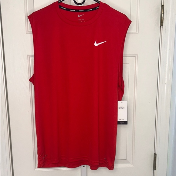 Nike Other - Nike Men's Red Sleeveless Swim Shirt With SPF40+ Block New With Tag Size Large